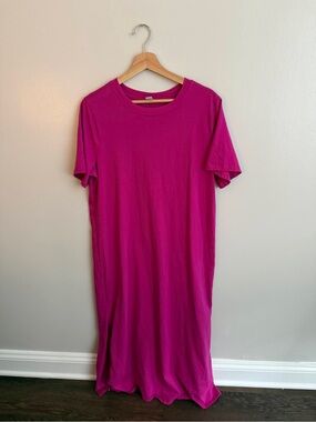 Old Navy Fuchsia Maxi T-Shirt Dress